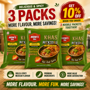 Mom's Mie "Delicious & Spicy" 3-Pack Bundle (Khas Meksiko - Tortilla Chicken Noodle)